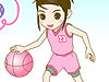 可愛い美少女バスケットボール練習  