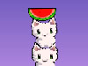 猫ちゃん吃西瓜  